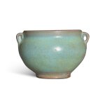A small 'Jun' handled jar, Jin - Yuan dynasty | 金至元 天藍釉鈞窰雙繫罐