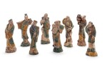 Les Huit Immortels en terre cuite à glaçure sancai Dynastie Qing | 清 三彩八仙立像一套 | Set of Sancai-glazed pottery figures of the Eight Immortels, Qing Dynasty