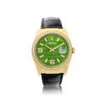ROLEX | REFERENCE 116188 DATEJUST 'GREEN WAVES'  A YELLOW GOLD AND DIAMOND-SET AUTOMATIC WRISTWATCH WITH DATE, CIRCA 2005