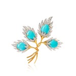 Turquoise and Diamond Brooch | 蒂芙尼 Schlumberger 設計 | 綠松石 配 鑽石 胸針