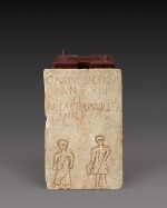A Roman Marble Funerary Plaque inscribed for Gaius and Julia, probably Gallo-Roman, circa 2nd/3rd Century A.D.