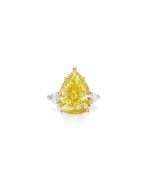FANCY VIVID YELLOW DIAMOND AND DIAMOND RING | 23.54卡拉 艷彩黃色鑽石 配 鑽石 戒指