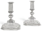 A PAIR OF CHARLES II SILVER CANDLESTICKS, MAKER'S MARK D OR ID IN SCRIPT (? ISAAC DIGHTON), LONDON, 1682