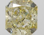 A 1.05 Carat Fancy Yellow Cut-Cornered Rectangular Modified Brilliant-Cut Diamond, SI1 Clarity