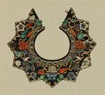 A black-ground embellished collar, Qing dynasty | 清 黑地點翠嵌寶領圍