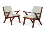 A PAIR OF ROSEWOOD CANED ARMCHAIRS BY M N DALVI & SONS, INDIA, 20TH CENTURY, IN THE STYLE OF PIERRE JEANNERET