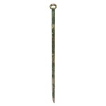 An archaic gold-inlaid bronze sword (Dao), Han dynasty | 漢 銅錯金卷雲紋環首刀