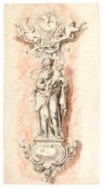 WILLEM KERRICX | STUDY FOR A PILLAR STATUE OF THE VIRGIN AND CHILD CROWNED BY ANGELS