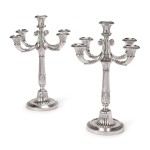 A PAIR OF FRENCH SILVER FIVE-LIGHT CANDELABRA, TÉTARD FRÈRES, PARIS, EARLY 20TH CENTURY