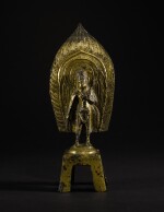 A RARE LARGE GILT-BRONZE VOTIVE FIGURE OF PADMAPANI NORTHERN WEI DYNASTY, FOURTH YEAR OF THE YONGPING PERIOD, CORRESPONDING TO 511 AD | 北魏永平四年（511年） 鎏金銅蓮華手觀音立像