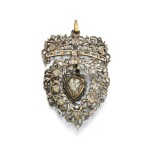 A diamond silver and gold pendant, mid 19th century