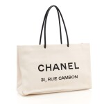 Small white leather '31 Rue Cambon' tote bag
