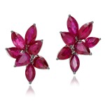 Graff | Pair of ruby earrings, 'Abstract'