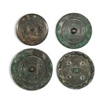 A group of four bronze mirrors, Han dynasty | 漢 銅鏡一組四件