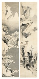 Zhu Henian 1760-1834 朱鶴年 | Traveling across Mountains 行旅圖