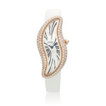 Baignoire S, Reference 3248 A pink gold and diamond-set wristwatch, Circa 2015 | 卡地亞 Baignoire S 型號3248 粉紅金鑲鑽石腕錶，約2015年製