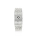 REFERENCE 9354 A WHITE GOLD AND DIAMOND-SET BRACELET SQUARE-SHAPED WATCH, CIRCA 1980