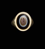 A Roman Banded Agate Intaglio Ring Stone, circa 1st/2nd Century A.D.