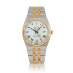 Oysterquartz, ref. 17013  Stainless steel and yellow gold wristwatch with date and bracelet  Circa 1979