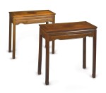 A PAIR OF CHINESE 'HUANGHUALI' AND MIXED HARDWOOD SIDE TABLES (TIAOZHUO), QING DYNASTY, 19TH CENTURY