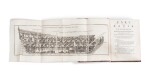 L'Art de bâtir les vaisseaux 1719 + Les Pavillons ou bannières 1718 + Portulan. In-4, basane brune de l'ép.