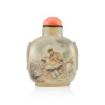 An Inside-Painted Agate Snuff Bottle By Wang Xisan, Dated Wuwu Year, Corresponding to 1978 | 戊午（1978年） 王習三作瑪瑙內畫鼻煙壺 《戊午秋月王習三作》款
