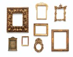 Lot comprising eight carved and gilt-wood frames, 17th century and later