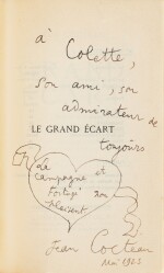 Le Grand écart. Paris, 1923. In-12. Rel. de P.L. Martin. Envoi autographe signé de Cocteau à Colette.