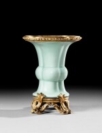 A Louis XV gilt-bronze celadon porcelain vase, circa 1730-1740 | Vase en porcelaine céladon et bronze doré d'époque Louis XV, vers 1730-1740