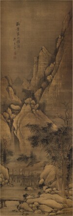 Zhu Angzhi (1764 - ?) 朱昂之 | Winter Landscape after Wang Meng 寒山雪景