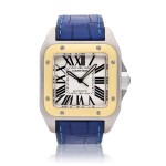 Reference 2656 Santos 100 XL, A stainless steel and yellow gold automatic square shaped wristwatch, Circa 2010
