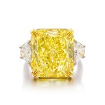 Fancy Vivid Yellow Diamond and Diamond Ring | 18.08克拉 艷彩黃色鑽石 配 鑽石 戒指