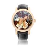 Classical Mucha | Spring A limited edition pink gold wristwatch with hand-painted miniature on mother-of-pearl dial, Circa 2008 | 崑崙 | Classical Mucha Spring | 限量版粉紅金腕錶，備手工微繪珠母貝錶盤，約2008年製 | 