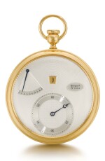 A RARE AND FINE GOLD LIMITED EDITION OPEN-FACED JUMP HOUR PERPETUELLE WATCH WITH KEYLESS WINDING AND UP-AND-DOWN INDICATION 1993, NO. 1/10 [1034F] [ 寶璣罕有黃金限量版自動上鏈跳時懷錶，年份1993，編號1/10 [1034F]]