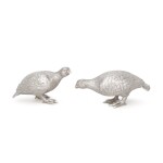 A pair of silver grouse, William Comyns & Sons Ltd., London, 1965