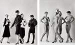 'Walking Women', Dressed and Naked (diptych), French Vogue, Paris, 1981
