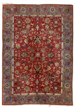 A Ghom part silk carpet, central Persia, mid-20th century