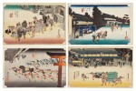 UTAGAWA HIROSHIGE (1797–1858) FOUR WOODBLOCK PRINTS, EDO PERIOD (19TH CENTURY)