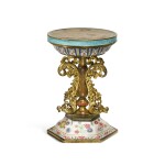 A gilt-bronze and enamel altar stand, Qing dynasty, 18th century