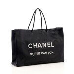 Large black leather '31 Rue Cambon' tote bag