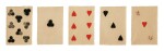 DONALD SULTAN | i. Eight Clubs ii. Club iii. Six Hearts iv. Three Spades v. Queen of Hearts