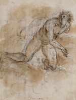 Recto: Studies of a kneeling man Verso: Study of a standing man and subsidiary study of a kneeling figure