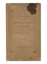 EMERSON, RALPH WALDO | An Oration Delivered Before the Phi Beta Kappa Society, at Cambridge, August 31, 1837. Boston: James Munroe and Company, 1837