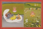 A Set of Five Illustrations to the Bhagavata Purana, India, Jaipur, circa 1830-1850