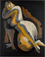 White, Gray and Yellow (Seated Nude) 