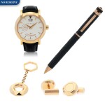 GRAFFSTAR, REF GS45P LIMITED EDITION PINK GOLD WRISTWATCH WITH DATE, POWER RESERVE INDICATION, MATCHING KEY CHAIN, CUFFLINKS AND PEN CIRCA 2012