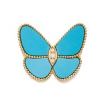 Turquoise and Diamond 'Papillon' Brooch, France