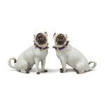 A Pair of Meissen Figures of Pugs, Late 19th century