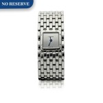 REFERENCE 2420 PANTHERE RUBAN A STAINLESS STEEL SQUARE BRACELET WATCH, CIRCA 1995