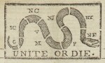 (AMERICAN REVOLUTION) | "Unite or Die" political cartoon in the masthead of The Pennsylvania Journal; and the Weekly Advertiser, No. 1675. Philadelphia: Printed and Sold by William and Thomas Bradford, Wednesday, January 11, 1775 